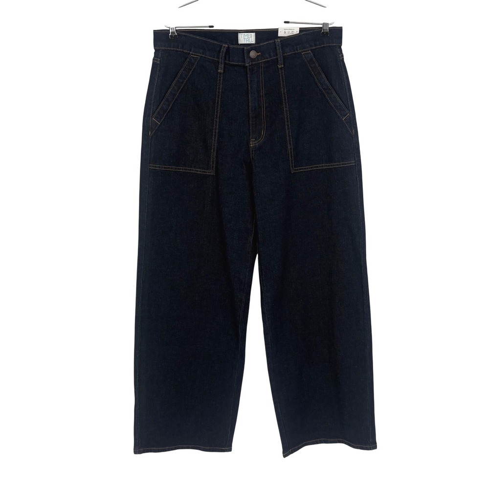 Time and Tru Utility Trouser Women 6 Rinse Wash Wide Leg Relaxed Fit Jeans NEW